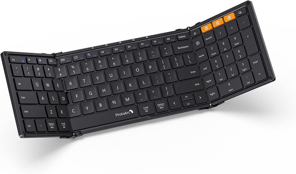 ProtoArc XK01 Foldable Bluetooth Keyboard, Full-Size Wireless Portable Keyboard with Numeric Keypad