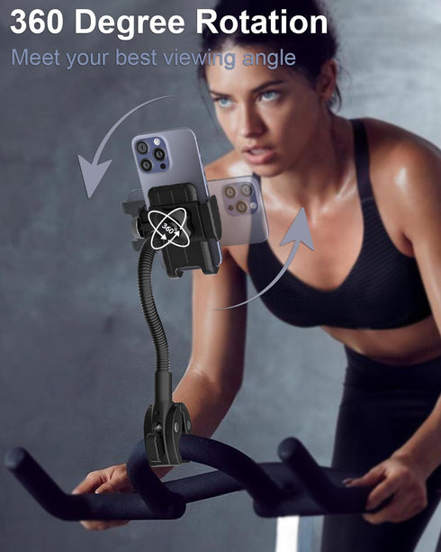 Kolasels 16/15/14/13 4-7" Gooseneck Phone Holder for Wheelchair, Bike, Spin Bike, Stroller, Boat, Mic Stand, Scooter