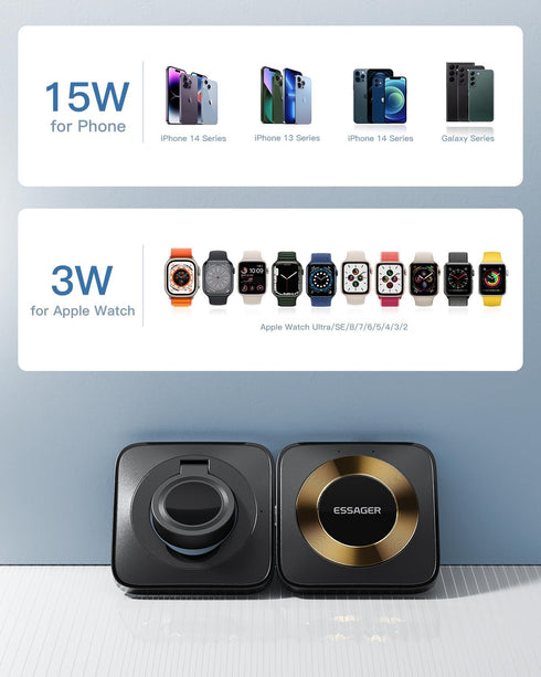 ?????????????? 2 in 1 Magnetic Detachable Wireless Charging Station for Apple, Compatible with iPhone 15/14/13/12