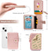 M-Plateau Foldable Phone Wallet, iPhone Card Holder Stick On with Zipper Coin Purse, Fits 6.1 and Above