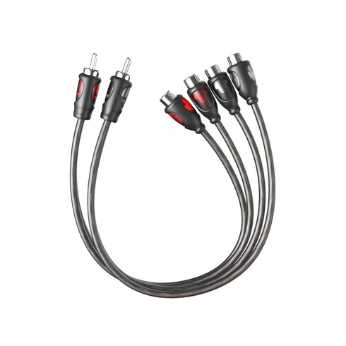 1ft RCA 1 Male to 2 Female Audio Speaker Y Adapter Splitter Cable (2 Pack)