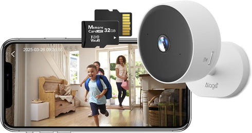 Alaga WiFi Indoor Security Camera, Baby Monitor, AI Motion Detection, 2 Way Audio,