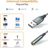 USB to 3.5mm Audio Jack Adapter, External Sound Card Converter for Headset, PC, Laptop, Mac, Linux, PS4 and More