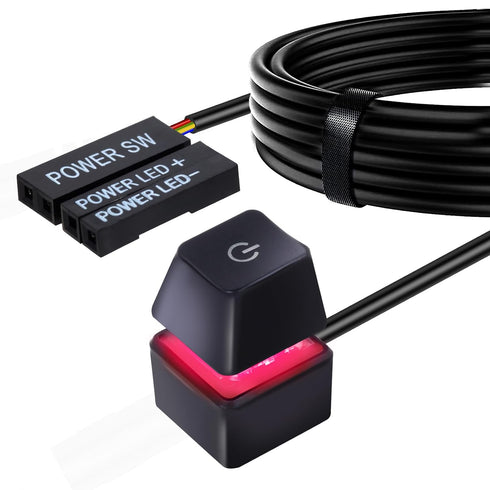 External PC Power Switch with 2M Cable, Mini Computer Power Button with