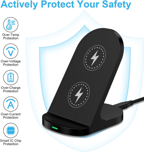 15W Fast Wireless Charger Phone Charging Stand for Google Pixel 8a/8 Pro/7a/7/6 Pro/5,Android Phone Wireless Charging Station Charger for Samsung Galaxy Z Fold 5/Z Flip 5/S24 Ultra/S23/S22/S21/S20/S10