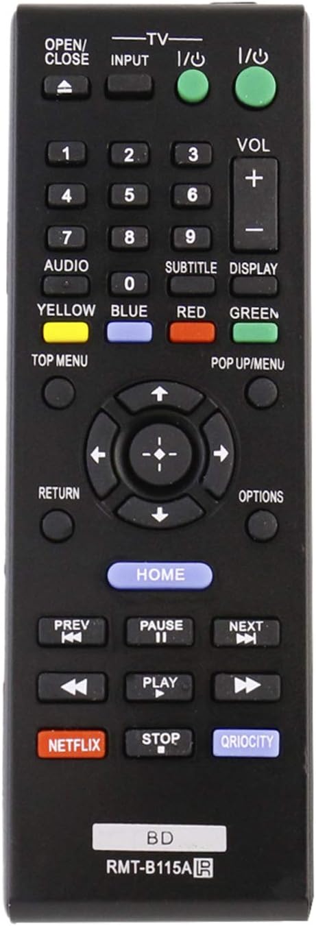 AULCMEET RMT-B115A Replaced Remote Control, Compatible with Sony Blu-Ray Disc Player Models
