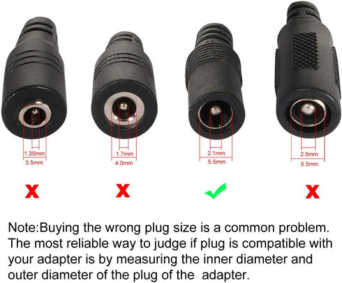 uxcell 3Pcs DC Power Connector Adapter 5.5mmx2.1mm Female to Female Cable Jack Socket Converter for CCTV, Laptop,
