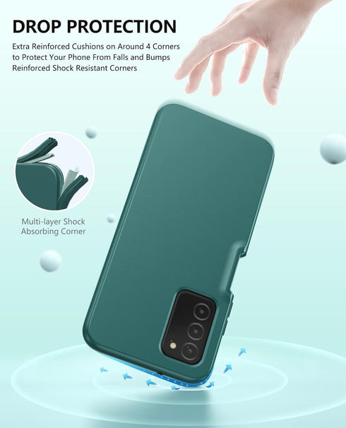 Samsung Galaxy A03s Phone Case: Slim Shockproof Silicone Hybrid Covers, Durable TPU Dual Layer Drop-Proof Cute Cover,