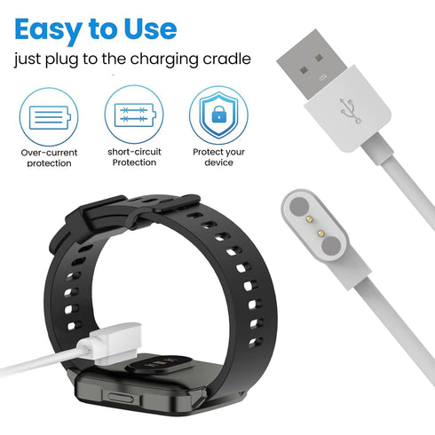Chofit for VeryFit ID208BT/ ID207 Smart Watch Charger Magnetic Replacement USB Charging Cable Cord for VeryFit ID208BT Watch Charger (White)