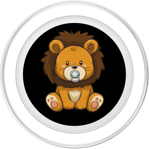 Pacifier Lion Outfit Cool Cartoon Animal with Pacifier for Lion Lovers PopSockets PopGrip for MagSafe