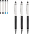 YOUMI 3 pcs 2 in 1 Bling Ballpoint Pens, Crystal Diamond Pen Capacitive Touch Screen Stylus for iPhone iPad (Black)