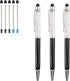 YOUMI 3 pcs 2 in 1 Bling Ballpoint Pens, Crystal Diamond Pen Capacitive Touch Screen Stylus for iPhone iPad (Black)