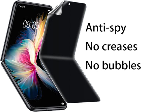Anti-Spy Inner Screen Protector for Samsung Galaxy Z Flip 4 5G 2022, Privacy Outer Screen Protector Anti-Scratch Film
