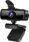 Ejfete 1080P HD Webcam with Microphone and Privacy Cover, USB Plug & Play