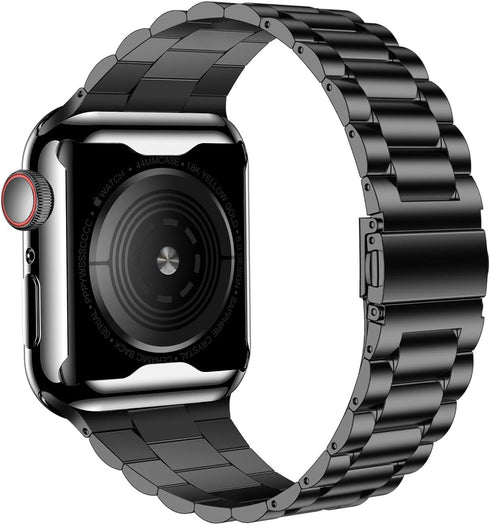 iiteeology Compatible Apple Watch Bands 44mm Series 6 5 4 Se, Upgraded Stainless Steel Band with iWatch Screen Protector