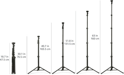 Amazon Basics 64-inch Extendable Tripod for Smartphones - Selfie Stick & Tripod Combo