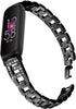 Compatible with Fitbit Inspire 3 Smartwatch Adjustable Metal Band Bling Crystal Rhinestone Bracelet Wrist Strap for