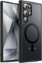 JETech Shockproof Magnetic Case for Samsung Galaxy S24 Ultra 5G, Black, Translucent Matte Back, MagSafe Compatible