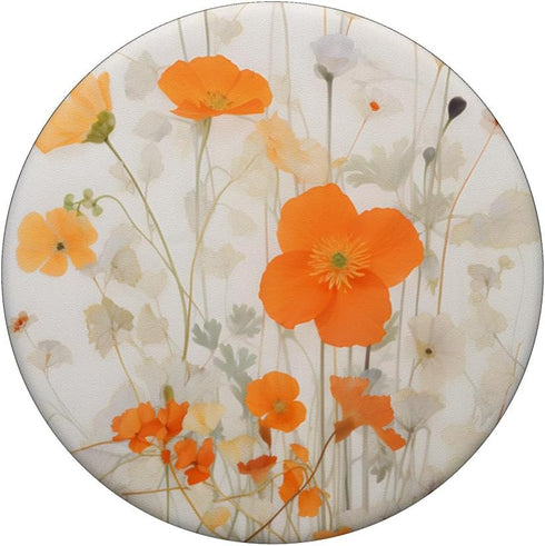Chic Floral Pattern Orange Mixed Wildflower Bouquet PopSockets Standard PopGrip