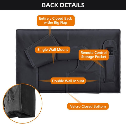 52-55 Inch 600D Outdoor TV Cover with Clear Scratch Resistant Front Flap + Bottom Cover, HOMEYA Weatherproof