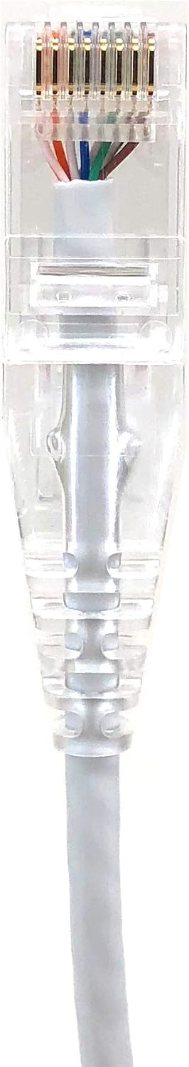 Ultra Slim CAT6 UTP RJ45 Patch Cables (50 Feet, Pack of 5, White, 28AWG)