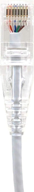Ultra Slim CAT6 UTP RJ45 Patch Cables (50 Feet, Pack of 5, White, 28AWG)
