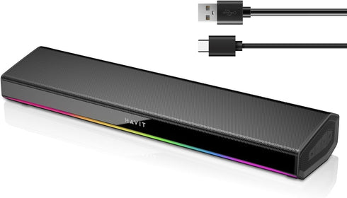 havit Computer Speakers for Desktop PC, Bluetooth 5.3 Pc Soundbar with Dynamic LED