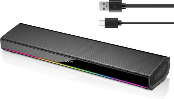 havit Computer Speakers for Desktop PC, Bluetooth 5.3 Pc Soundbar with Dynamic LED