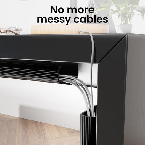 EVEO Cable Management 96'' J Channel, 6 Pack Cord Cover, Cable Management Under Desk with Adhesive Stripe