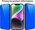 2 Piece Privacy Tempered Glass for iPhone 13/14 6.1 inch Anti-blue Anti-Spy Screen Protector Mirror Blue