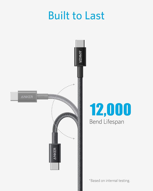Anker 10ft USB C Cable 100W, Type C to USB C, Fast Charge for iPhone 15, MacBook, iPad, Samsung Galaxy S23.