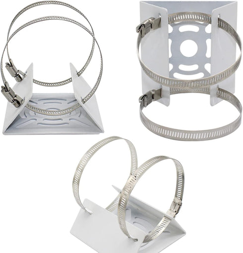 Universal Wall Mounting Bracket with 2 Loops, Vertical Pole Mount Adapter for CCTV Security Camera Indoor Outdoor