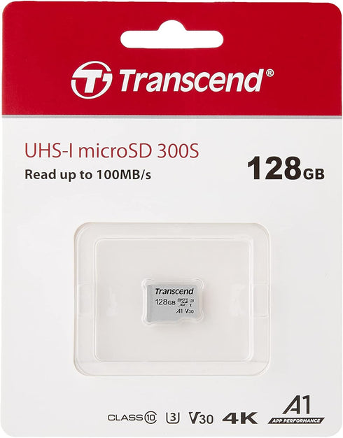 Transcend TS128GUSD300S 128GB MicroSDXC Class 10 UHS-1 U3 A1 V30 Memory Card