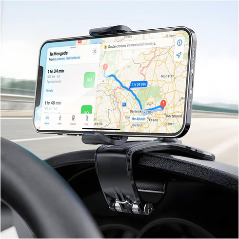 AUKEPO Car Phone Holder Mount, Clip On Dashboard Rearview Mirror, 360 Degree Rotation Cell Phone Stand