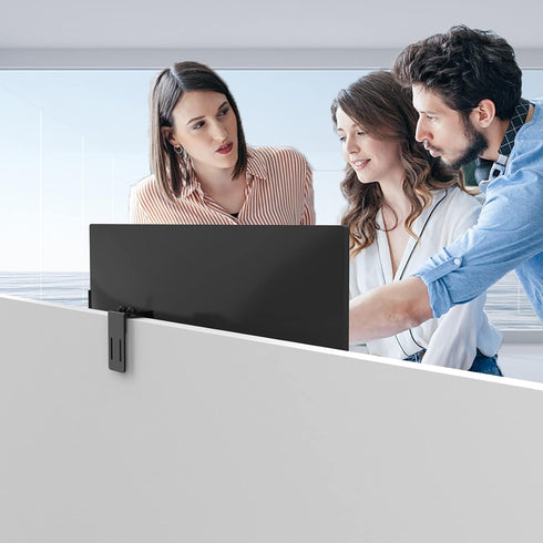 JOY worker Height Adjustable Cubicle Monitor Mount, 13"-34" Hanger, VESA 75*75/100*100mm, Black, Holds Up to 17.6 lbs
