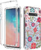 Clear Case for Galaxy S10, Soft TPU 360 Full Body Shockproof Hybrid Bumper Cover with Floral Prints