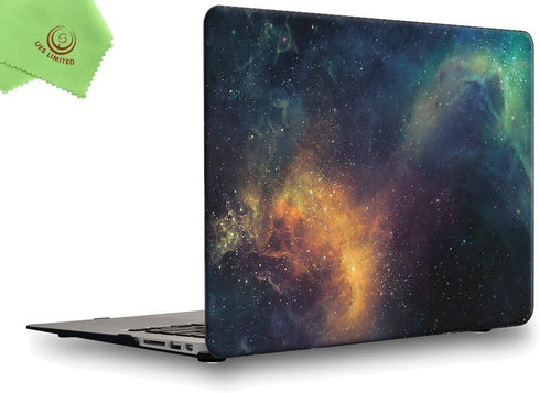 UESWILL Galaxy Pattern Hard Shell Case Cover for 2010-2017 MacBook Air 13 inch, Nebula/Green