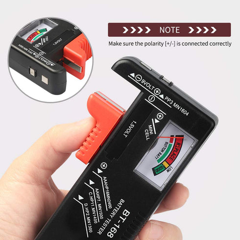 2Pcs Battery Tester Checker, Universal Model BT-168 for AA AAA C D 9V 1.5V Button Cell Batteries