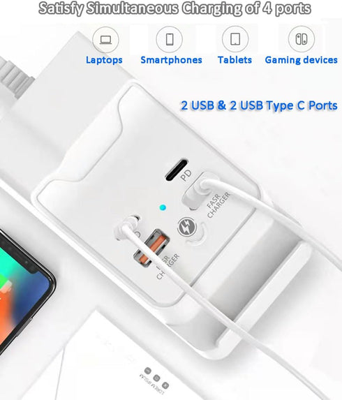 Charging Stand for iPhone 15 Pro, USB Hub 4Port 5FT with Phone Holder, Compatible with iPhone 15/14/13/12/11
