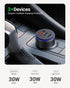 USB C Car Charger 90W 3-Port Dual USB-C & USB-A Power Adapter with Fast Charging Cable for iPhone 15/14/13/12/11