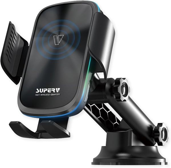 Wireless Car Charger with Phone Holder Mount, Fast Charging 15W Auto Clamping for Air Vent Accessories