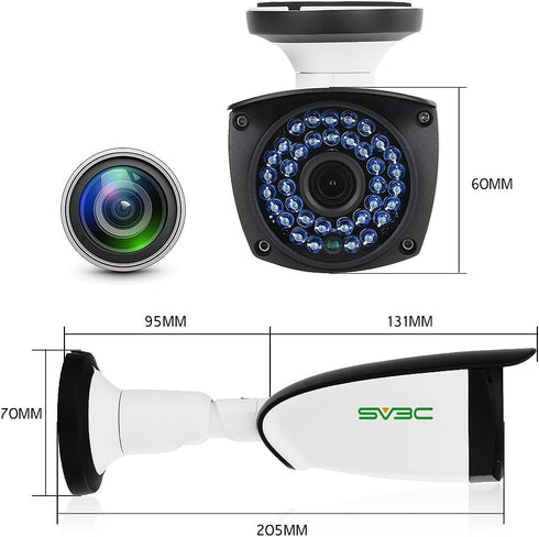 SV3C 4MP POE IP Camera - Outdoor Security Camera with Two Way Audio, Night Vision, Motion Detection, IP66 Waterproof