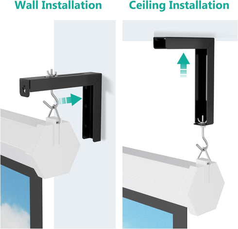 WALI Universal Projector Screen Ceiling Mount with Adjustable Extension Kit, Holds up to 66 lbs, Black