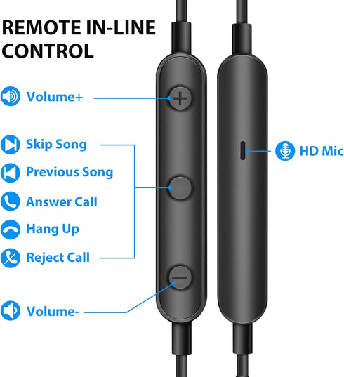 Wired Earbuds Noise Cancelling 3.5mm Headphones for PC, Ear Buds with Mic, Magnetic Plug in Earphones for Samsung