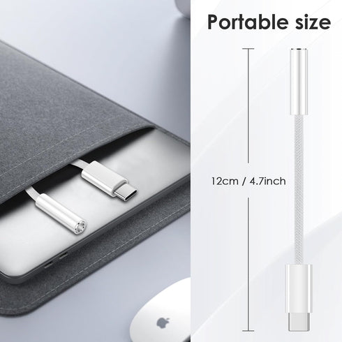 USB C to 3.5mm Jack Audio Adapter 2 Pack, USB Type C to Headphone Aux Jack Adapter Compatible with iPhone