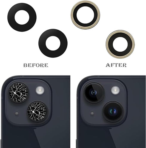 2pcs/Set 15 Plus Camera Lens Replacement for iPhone 15 Rear Glass with Pre-Installed Adhesive + Repair Tool Kit,