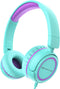 V1 Kids Headphones - Foldable, Wired Stereo, Tangle-Free 3.5mm, Adjustable On-Ear for School, Travel, Tablets (Green)