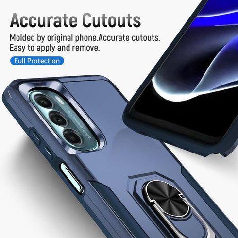 HNHYGETE for Moto G Stylus 5G 2022 Case - Shockproof Military-Grade Heavy Duty with Ring Kickstand, Navy Blue