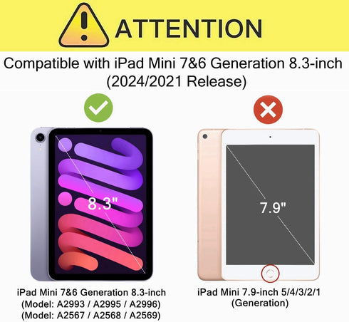 Kids Case for iPad Mini 6 Generation - 8.3" 2021 Release, Shockproof Lightweight Handle Stand Cover (Blue)
