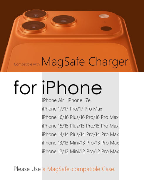 Utotrip 17/Air/16/15/14/13/12,15W Mag-Safe Charger Stand for iPhone Fast Charging,Wireless Charging Pad Compatible